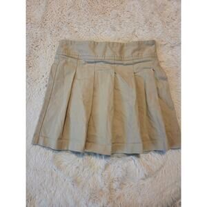 Girls Khaki Side Zip Pleated School Uniform Skirt size 8 Plus
